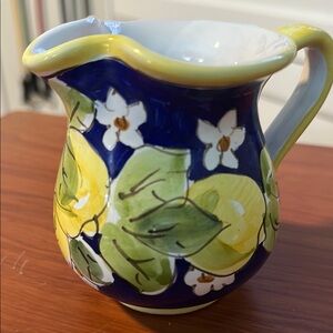 🧡 Hand Painted Floral Ceramic Creamer Made in Italy 🧡